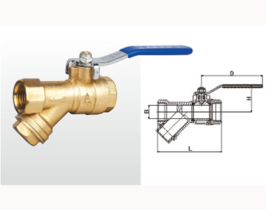 埃美柯黃銅過濾器球閥結(jié)構(gòu)圖