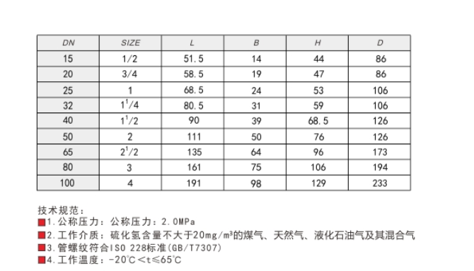 埃美柯黃銅燃?xì)馇蜷y208A 鏈接尺寸